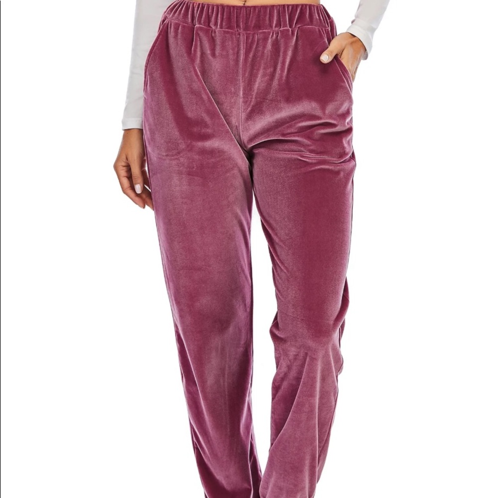 Velour sweat pants Size Large in Aqua Blue
